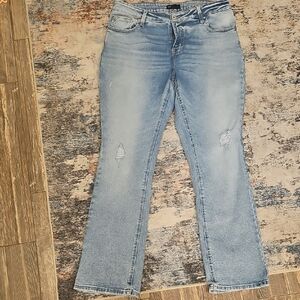 Stylish Light Blue Straight Leg Jeans